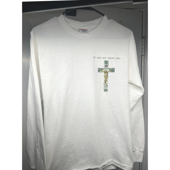 2014 Supreme x Dead Kennedys In God We Trust Shirt White Skate Punk Rock L - Picture 1 of 8